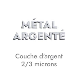 Intercalaire carre double accroche placage argent-19mm