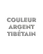 Anneau carre en metal couleur argent tibetain-11mm