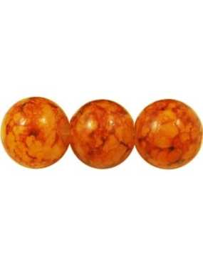 Pochette de 50 perles en verre peint premier prix oranges-6mm